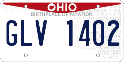 OH license plate GLV1402