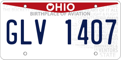 OH license plate GLV1407
