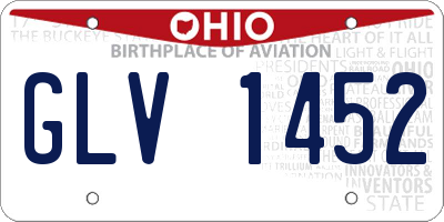 OH license plate GLV1452