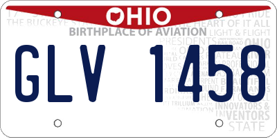 OH license plate GLV1458