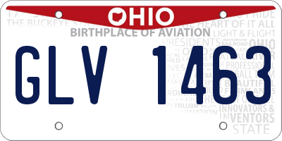 OH license plate GLV1463