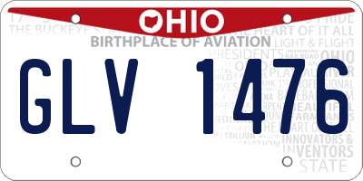 OH license plate GLV1476