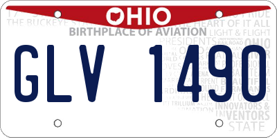 OH license plate GLV1490