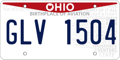 OH license plate GLV1504