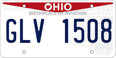 OH license plate GLV1508