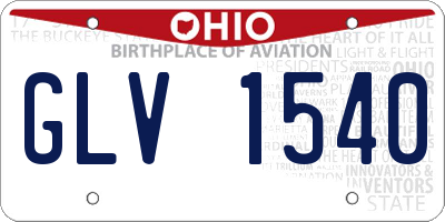 OH license plate GLV1540