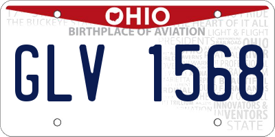 OH license plate GLV1568