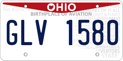 OH license plate GLV1580