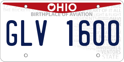 OH license plate GLV1600