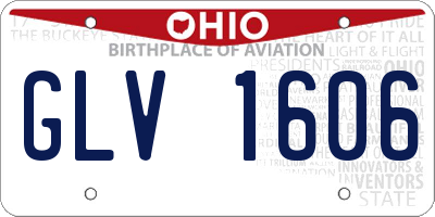 OH license plate GLV1606