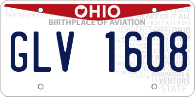 OH license plate GLV1608