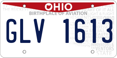 OH license plate GLV1613
