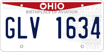 OH license plate GLV1634