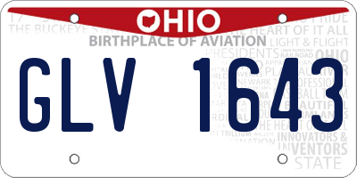 OH license plate GLV1643