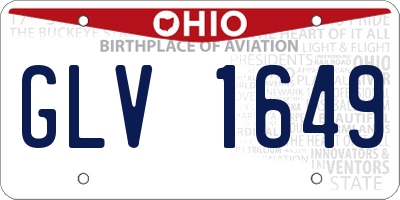 OH license plate GLV1649