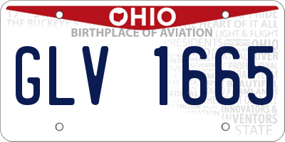 OH license plate GLV1665