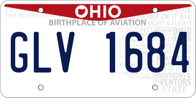 OH license plate GLV1684