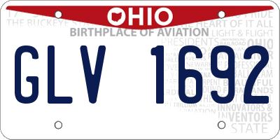 OH license plate GLV1692
