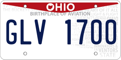 OH license plate GLV1700