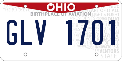 OH license plate GLV1701