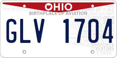 OH license plate GLV1704