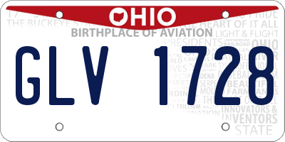 OH license plate GLV1728