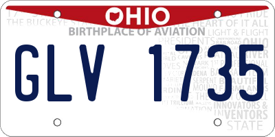 OH license plate GLV1735