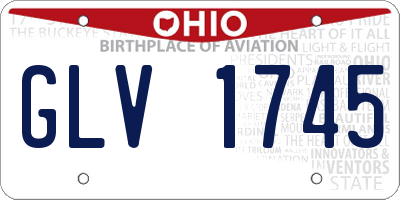 OH license plate GLV1745