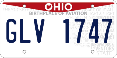OH license plate GLV1747