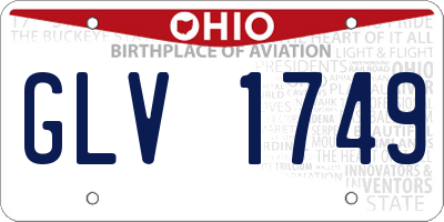 OH license plate GLV1749