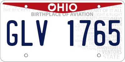 OH license plate GLV1765