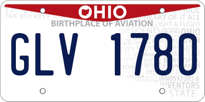 OH license plate GLV1780
