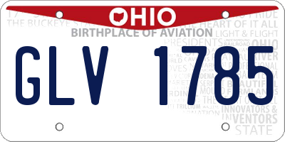 OH license plate GLV1785