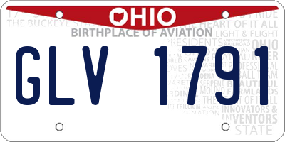 OH license plate GLV1791