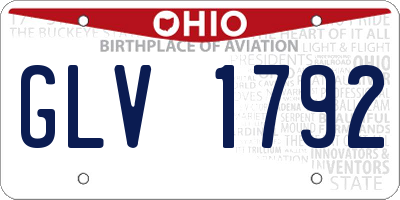 OH license plate GLV1792