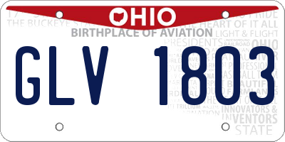 OH license plate GLV1803