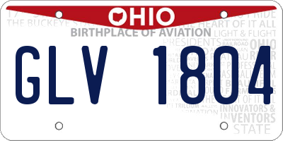 OH license plate GLV1804