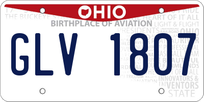 OH license plate GLV1807