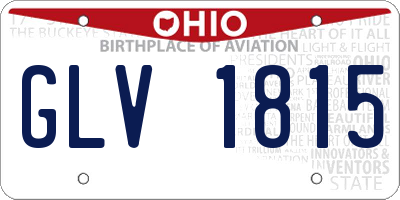 OH license plate GLV1815
