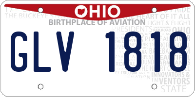 OH license plate GLV1818