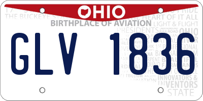 OH license plate GLV1836