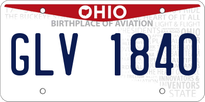 OH license plate GLV1840