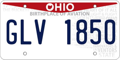 OH license plate GLV1850