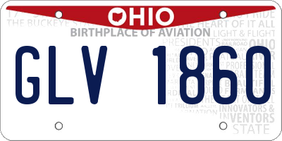 OH license plate GLV1860