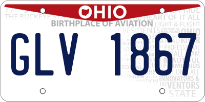OH license plate GLV1867