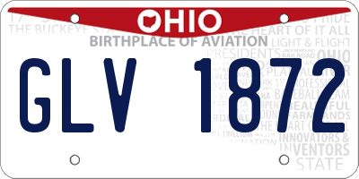 OH license plate GLV1872