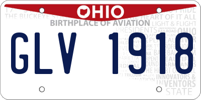 OH license plate GLV1918