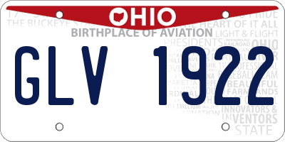 OH license plate GLV1922