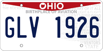 OH license plate GLV1926