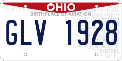 OH license plate GLV1928